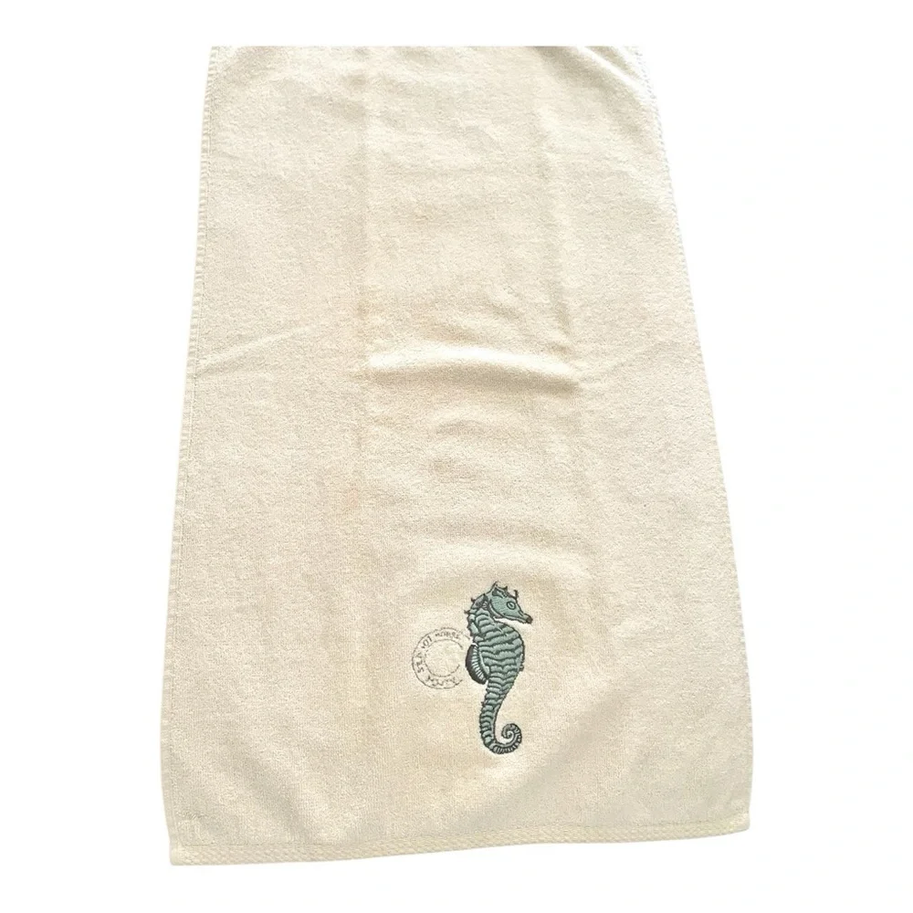 Avanti The Art of the Bath Embroidered Seahorse 199% Cotton Towel Set Six Pieces